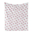 thumbnail image 1 of Cartoon Soft Flannel Fleece Throw Blanket, of Abstract Sheep with Stripes and Tiny Hearts, Cozy Plush for Indoor and Outdoor Use, 50" x 70", Baby Pink Baby Blue, by Ambesonne, 1 of 5