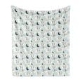 thumbnail image 1 of Cartoon Soft Flannel Fleece Throw Blanket, Childish Pattern with Repetitive Unicorns Moon Stars and Spots, Cozy Plush for Indoor and Outdoor Use, 60" x 80", Multicolor, by Ambesonne, 1 of 5