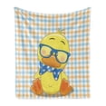 thumbnail image 1 of Cartoon Soft Flannel Fleece Throw Blanket, Hipster Boho Baby Duck Dotted Bow Cool Free Smart Geese Design, Cozy Plush for Indoor and Outdoor Use, 50" x 70", Orange Yellow Blue, by Ambesonne, 1 of 5