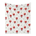thumbnail image 1 of Cartoon Soft Flannel Fleece Throw Blanket, Hipster Foxes with Hats Glasses on Stars Background Funny Animal, Cozy Plush for Indoor and Outdoor Use, 60" x 80", Coconut Scarlet and Grey, by Ambesonne, 1 of 6