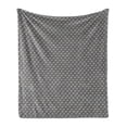 thumbnail image 1 of Cartoon Soft Flannel Fleece Throw Blanket, Ornamental Scribble Spots Hand Drawn Style Little Spots Spirals Abstract, Cozy Plush for Indoor and Outdoor Use, 70" x 90", Grey White Mustard, by Ambesonne, 1 of 5