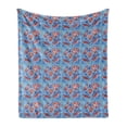 thumbnail image 1 of Cartoon Soft Flannel Fleece Throw Blanket, Style Otters with Ornamental Seaweed and Corals in Blue Water, Cozy Plush for Indoor and Outdoor Use, 50" x 60", Multicolor, by Ambesonne, 1 of 5