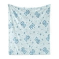 thumbnail image 1 of Cartoon Soft Flannel Fleece Throw Blanket, Teddy Bears and Toys with Letters on Children Imagery Baby Blue Background, Cozy Plush for Indoor and Outdoor Use, 60" x 80", Baby Blue Aqua, by Ambesonne, 1 of 6