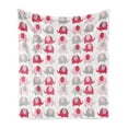thumbnail image 1 of Cartoon Soft Flannel Fleece Throw Blanket, Vibrant Colored Abstract Elephants Polka Dots Chevron Motifs, Cozy Plush for Indoor and Outdoor Use, 60" x 80", Dark Coral Pale Pink, by Ambesonne, 1 of 6