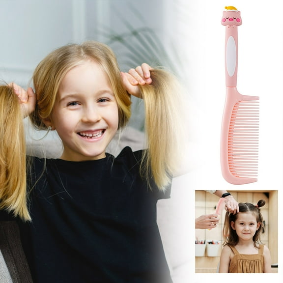 Cartoon Silicone Children's Hair Brush - Pig Shaped Soft Handle Comb for Girls - Exclusive Home Use