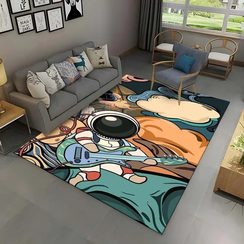 Astronaut Pattern Print Floor Mat