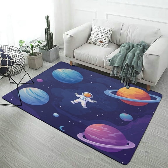 Cartoon Space Astronaut Planet (18)-1 Carpet Soft Comfy Rug for Home Living Room Bedroom Area Rug Non-slip Doormat Decor