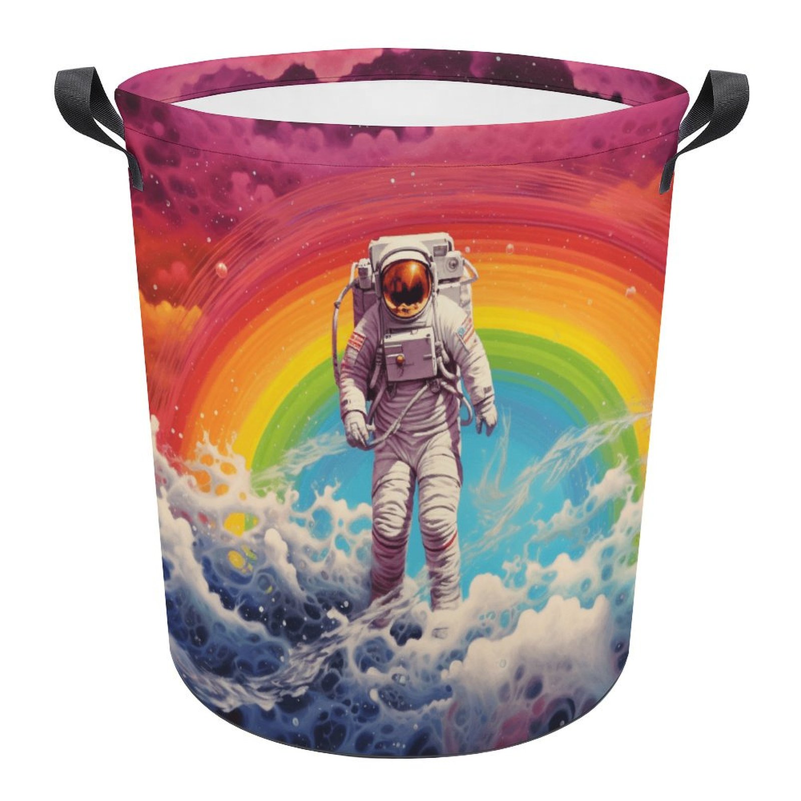 Cute Astronaut Cat Print Laundry Basket