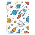 thumbnail image 1 of Cartoon Space Elements Universe Spiral Journal Notebook College Ruled Notebook 8.3" x 5.7" A5 Lined Thick Paper Page, 1 of 6