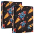 thumbnail image 1 of Cartoon Spaceship Rocket Hardcover 3 Ring Binder 1.5” Round Rings Binder Organizer Letter Size Paper Pockets School Office Supplies, 1 of 9