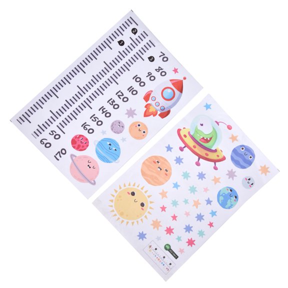 Cartoon Spaceship Wall Art, Waterproof PVC Wall Stickers For Living Room, Bedroom Playroom, Easy To Apply