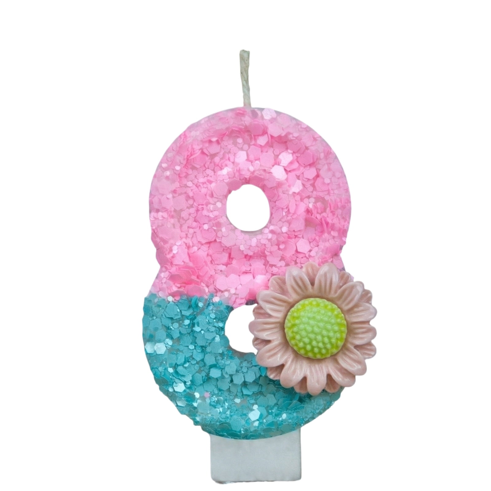Number 19980 Cartoon Sparkle Birthday Candle, Creative Number Design with Daisy ...