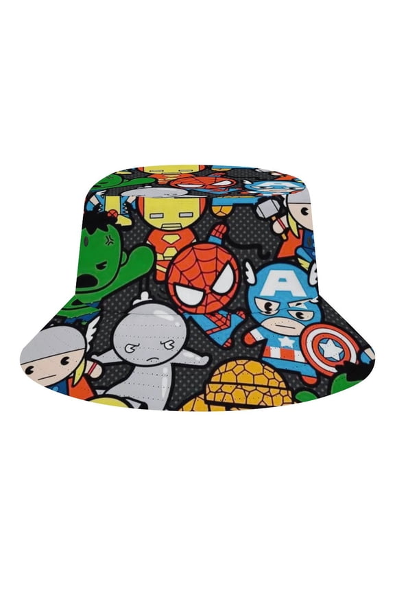 Cartoon Spider-Man0154 Bucket Hat for Women Men Teens, Adjustable Travel Summer Beach Fisherman Cap,Unisex Fishing Outdoor Boonie