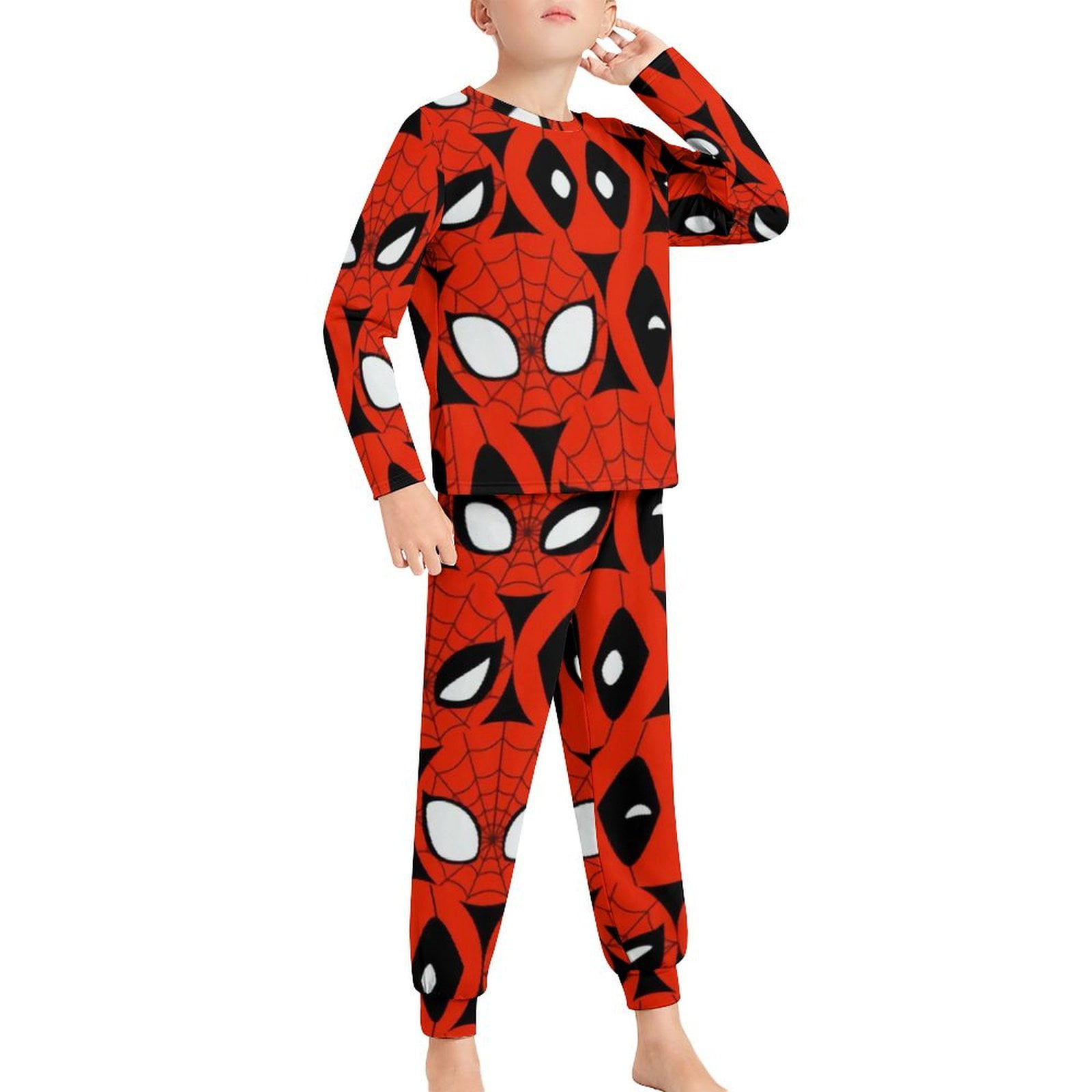Cartoon Spiderman Face Boys Pajamas for Toddler Clothes Set Planet ...