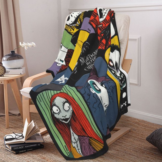 Cartoon Splic The Nightmare Before Christmas Blanket for Couch Bed