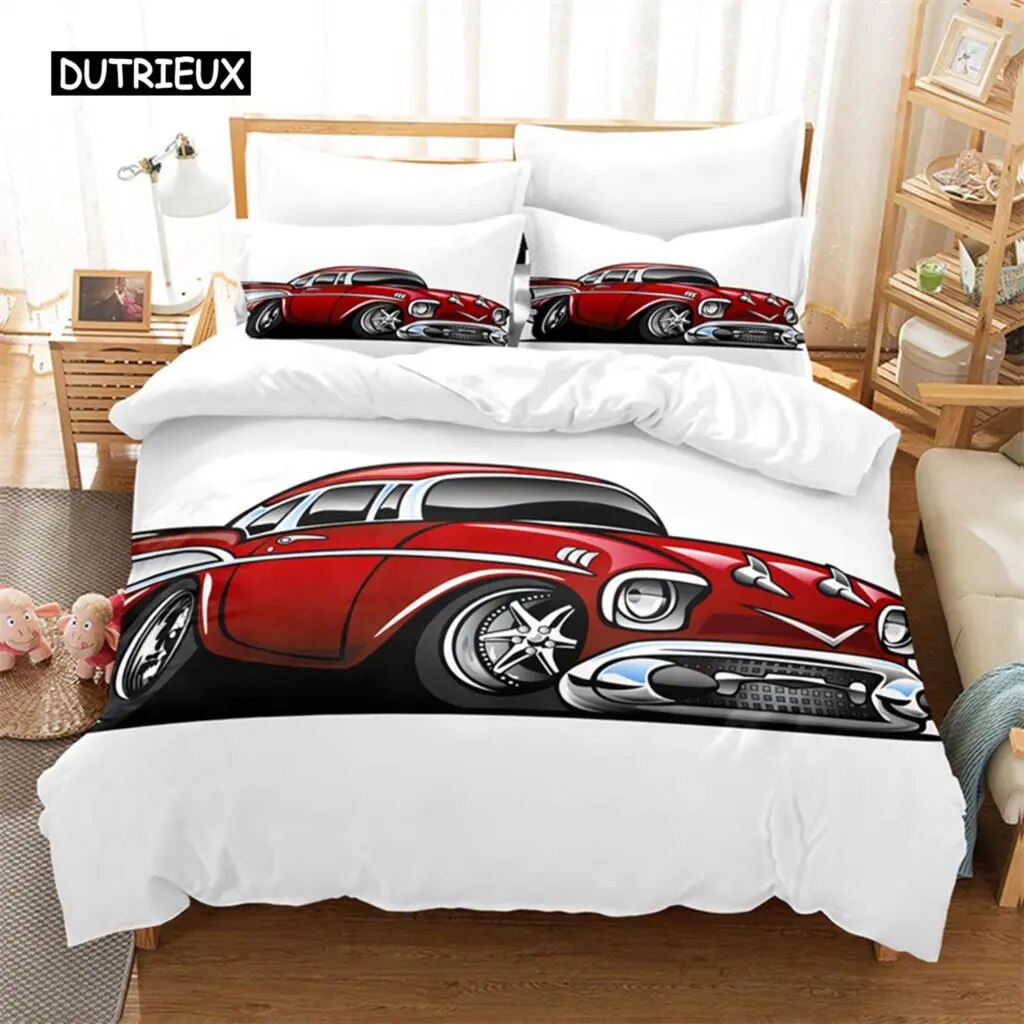 Cartoon Sports Car Bedding Set Duvet Cover Set 3d Bedding Digital Printing Bed Linen Queen Size