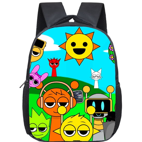 Cartoon Sprunki 12 Inch Backpack School Bags Incredibox Game Schoolbag Backpacks