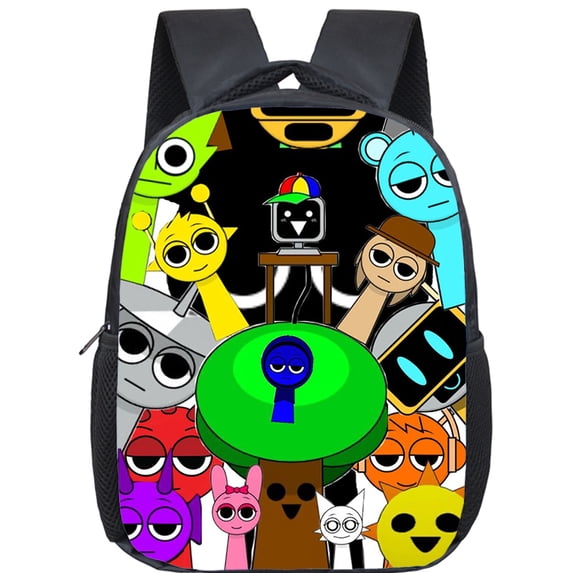 Cartoon Sprunki 12 Inch Backpack School Bags Incredibox Game Schoolbag Backpacks