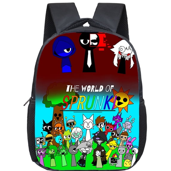 Cartoon Sprunki 12 Inch Backpack School Bags Incredibox Game Schoolbag Backpacks