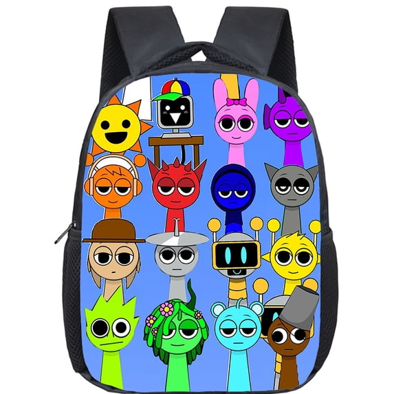 Cartoon Sprunki 12 Inch Backpack School Bags Incredibox Game Schoolbag Backpacks