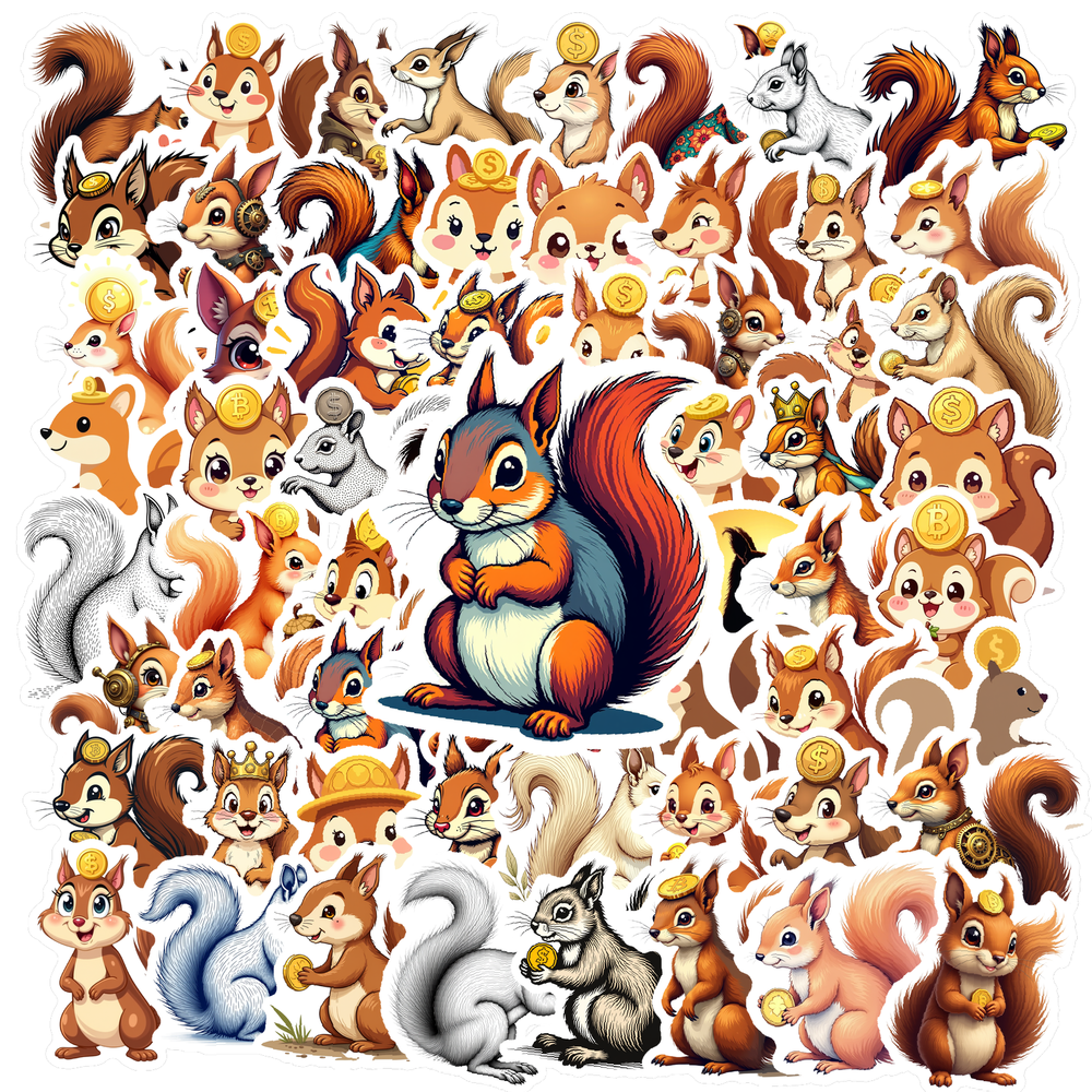 Cartoon Squirrel Stickers Stickers, Waterproof Squirrel Stickers ...