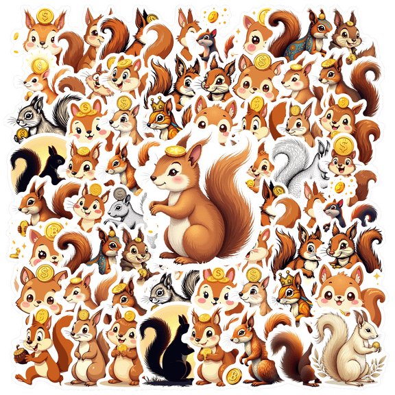 Cartoon Squirrel Stickers Stickers, Waterproof Squirrel Stickers Sticker for Water Bottle Laptop Phone Cases Planner Skateboard Luggage Helmet Party Favor Decor, Ideal for Adults Teens Teacher Rewards