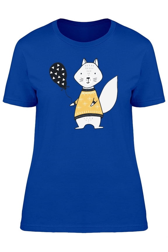 Cartoon Squirrel With A Balloon T-Shirt Women -Image by Shutterstock, Female Large