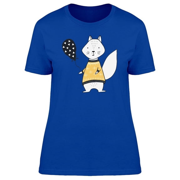 Cartoon Squirrel With A Balloon T-Shirt Women -Image by Shutterstock, Female Small
