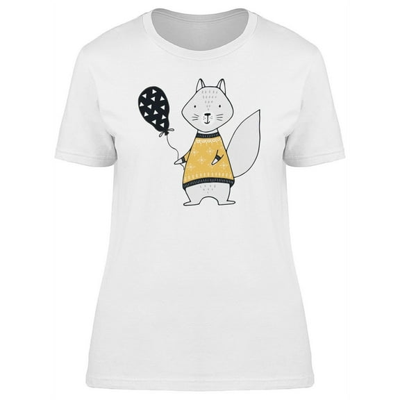 Cartoon Squirrel With A Balloon T-Shirt Women -Image by Shutterstock, Female x-Large