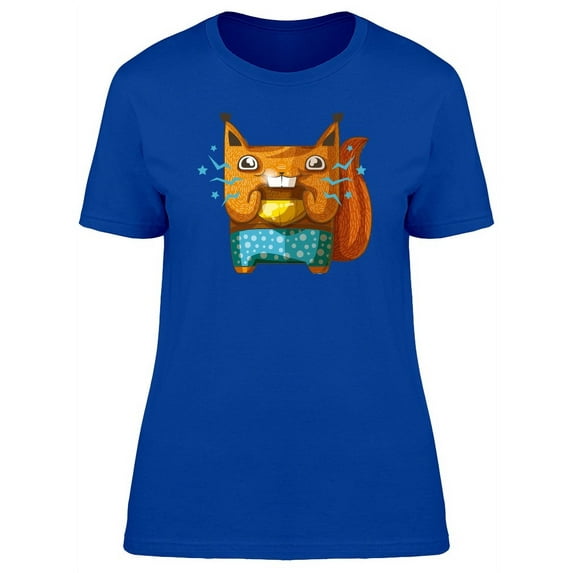 Cartoon Squirrel With An Acorn T-Shirt Women -Image by Shutterstock, Female Small