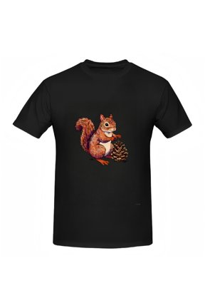 Cartoon Squirrel with Pinecone Graphic Tee