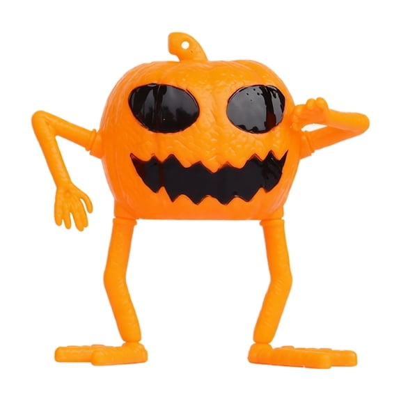 Cartoon Standing Pumpkin LED Candle Light, 3D Printed Jack O Lantern Figurine with Movable Limbs for Halloween Tiered Tray Mantel Table Decor