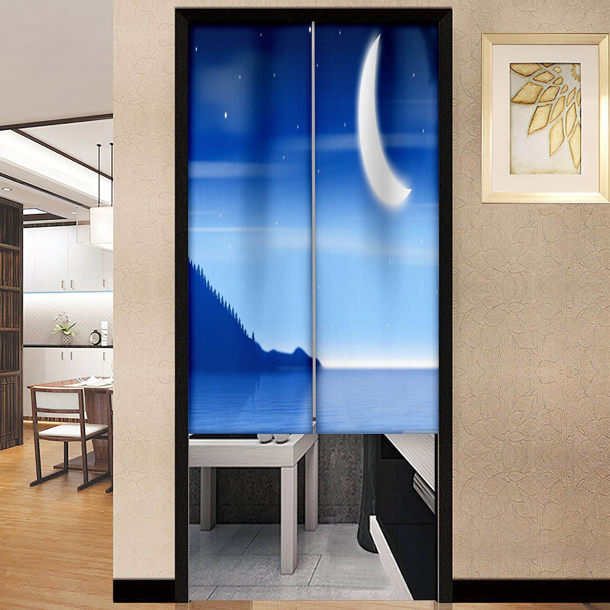 Cartoon Star Moon Clouds Door Curtain Children's Study Bedroom