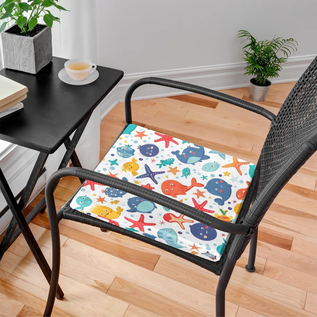 Cartoon Starfish Dolphin Square Seat Cushions 16 * 16 Inch High Density