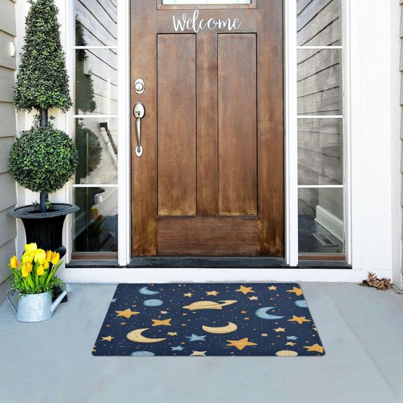 Cartoon Starry Sky Highly Absorbent Polyester Doormat Anti-slip Anti-fouling Indoor Outdoor Entrance Welcome Mat 3220in.