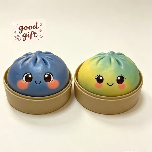 Cartoon Steamed Bun Squishies, SoftSoft Stretchy SqueezeSqueeze Toys, Sensory Fidget, Food Style Desktop Display Trinkets, Christmas Birthday Gifts For Adults Teens Kids, Solo Rest Time Play Fillers