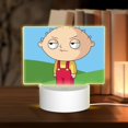 thumbnail image 1 of Cartoon Stewie Family Guy Acrylic Night Light Adjustable 3 Light Modes USB Cable Lamp Light Display Base Rectangular LED Light For Bookshelves Desk Bedside Tables Bedroom Child Room, 1 of 9