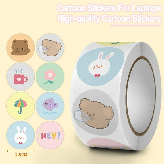 Cartoon Stickers Self-adhesive Tape - Anime Bear Rabbit Decals