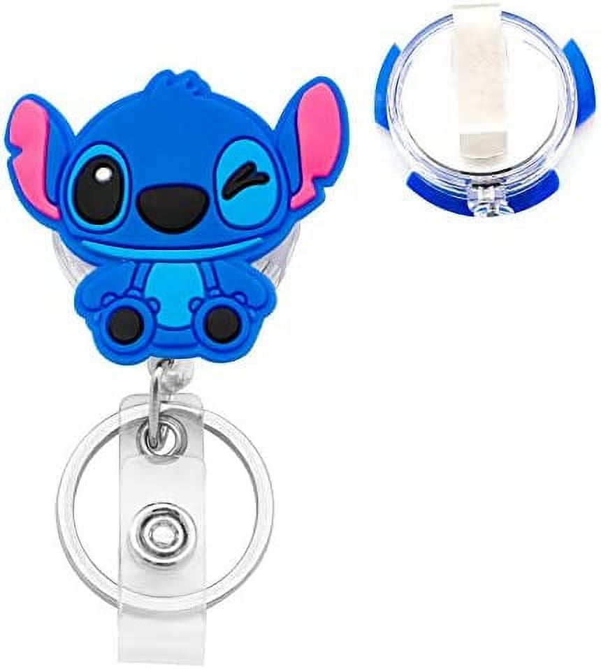 Cartoon Stitch Badge Reel Retractable ID Card Badge Holder with Alligator  Clip Name Badge for Student Nurse Employee Coworker (BRL Stitch)