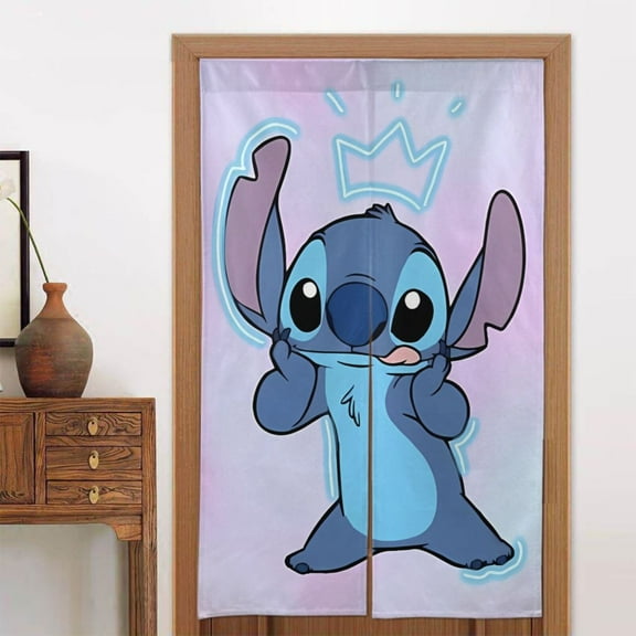 Cartoon Stitch Door Curtain Is Suitable for Kitchen Adult Children And Room Partition Shading Home Decoration 86x143cm