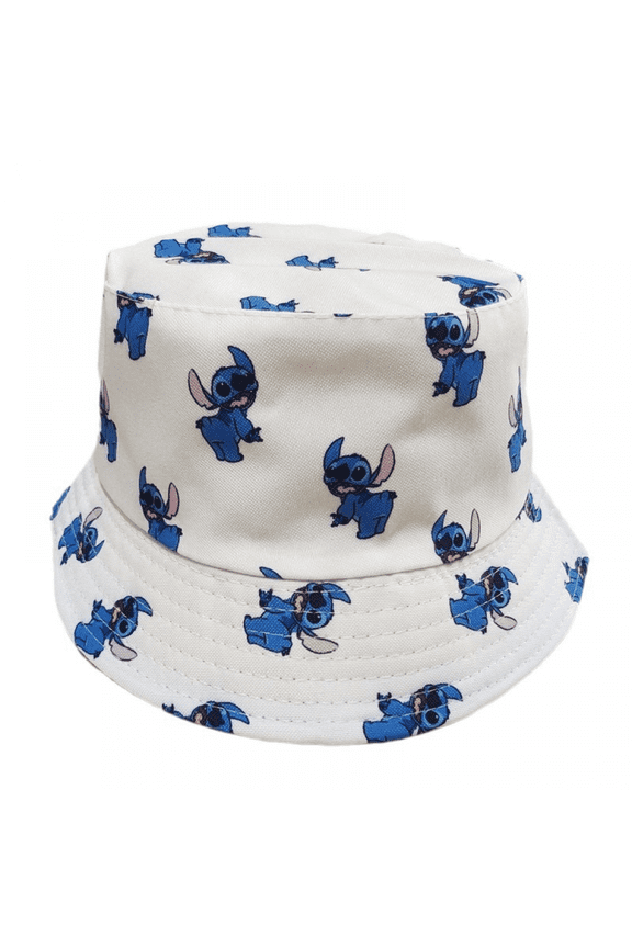 Cartoon Stitch Fishman Bucket Hat, Foldable Sunshade Hat for Adults & Kids (55-60cm), Perfect Gift