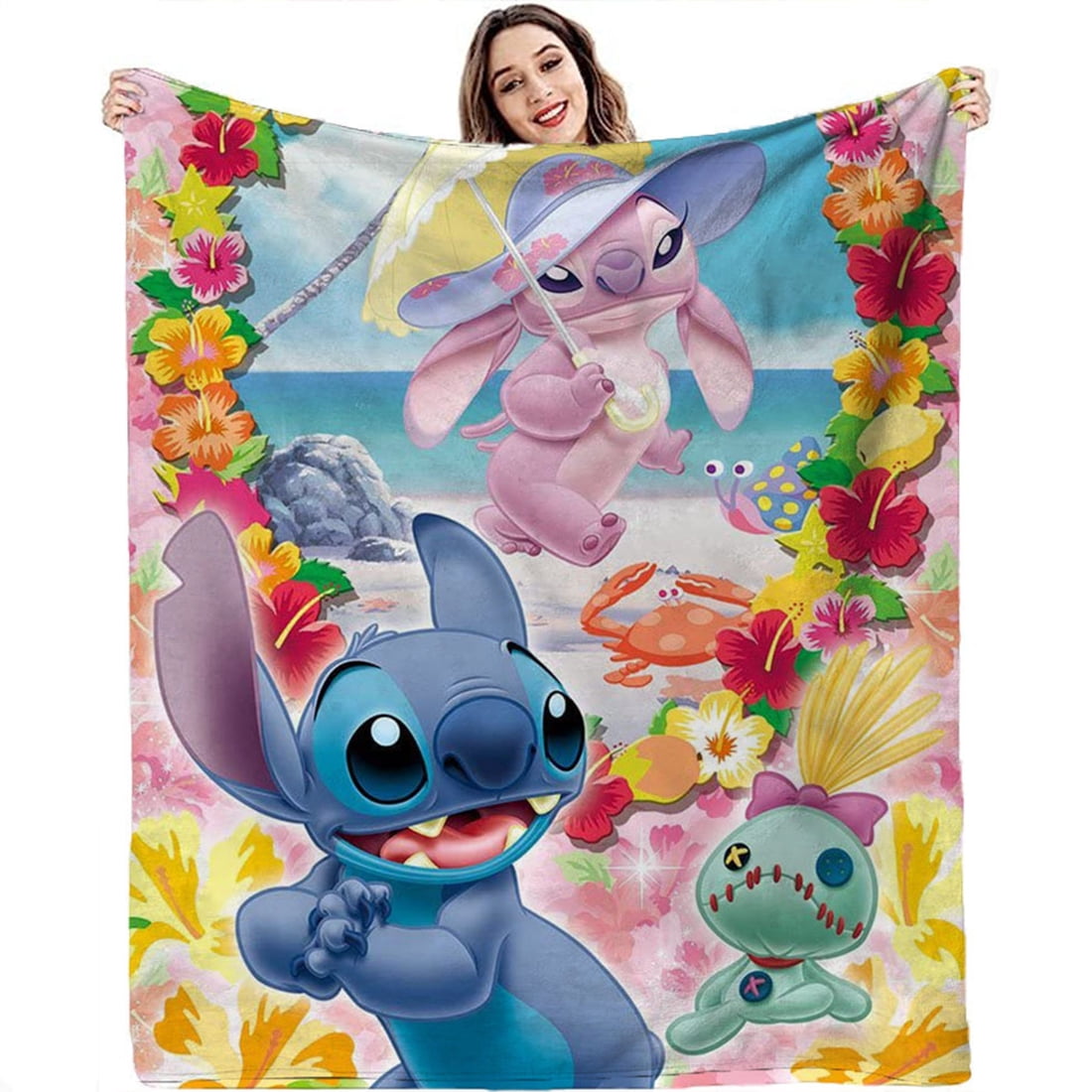 Cartoon Stitch Flannel Blanket Air Conditioning Blanket Airplane