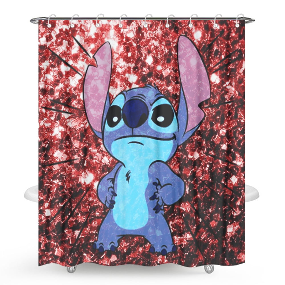 Cartoon Stitch Shower Curtain, Popular Seasonal Traditional Fabric