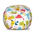 thumbnail image 1 of Cartoon Storage Toy Bag Chair, Clouds Balloon Airplane and Rocket Air Travel Themed Illustration, Stuffed Animal Organizer Washable Bag, Small Size, Multicolor, by Ambesonne, 1 of 3