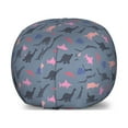 thumbnail image 1 of Cartoon Storage Toy Bag Chair, Colorful Dinosaur and Shark Silhouettes Modern Pattern in Pastel Colors, Stuffed Animal Organizer Washable Bag, Large Size, Blue Grey Multicolor, by Ambesonne, 1 of 3