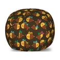 thumbnail image 1 of Cartoon Storage Toy Bag Chair, Continuous Bee Pattern with Design Winged Insect Cartoon, Stuffed Animal Organizer Washable Bag, Large Size, Dark Cocoa Multicolor, by Ambesonne, 1 of 3