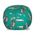 thumbnail image 1 of Cartoon Storage Toy Bag Chair, Fox Flying with Balloons in Night with Stars Clouds and Crescent, Stuffed Animal Organizer Washable Bag, Small Size, Multicolor, by Ambesonne, 1 of 3
