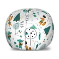 thumbnail image 1 of Cartoon Storage Toy Bag Chair, Funny Fox in the Forest Trees Flowers Hugging Stars Clouds Happiness, Stuffed Animal Organizer Washable Bag, Small Size, Teal Apricot and White, by Ambesonne, 1 of 3