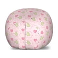 thumbnail image 1 of Cartoon Storage Toy Bag Chair, Love Themed Valentines Inspired with Giant Hearts Checkered Pattern, Stuffed Animal Organizer Washable Bag, Large Size, Pink Olive Green, by Ambesonne, 1 of 3