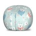 thumbnail image 1 of Cartoon Storage Toy Bag Chair, Polar Bears in Blanket with Romantic Hearts Backdrop Hand Drawn Animals, Stuffed Animal Organizer Washable Bag, Small Size, Pale Blue Coral Blue, by Ambesonne, 1 of 3